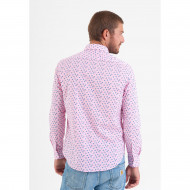 Chemise imprimée fleuri rose