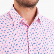 Chemise imprimée fleuri rose