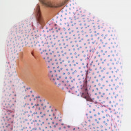 Chemise imprimée fleuri rose