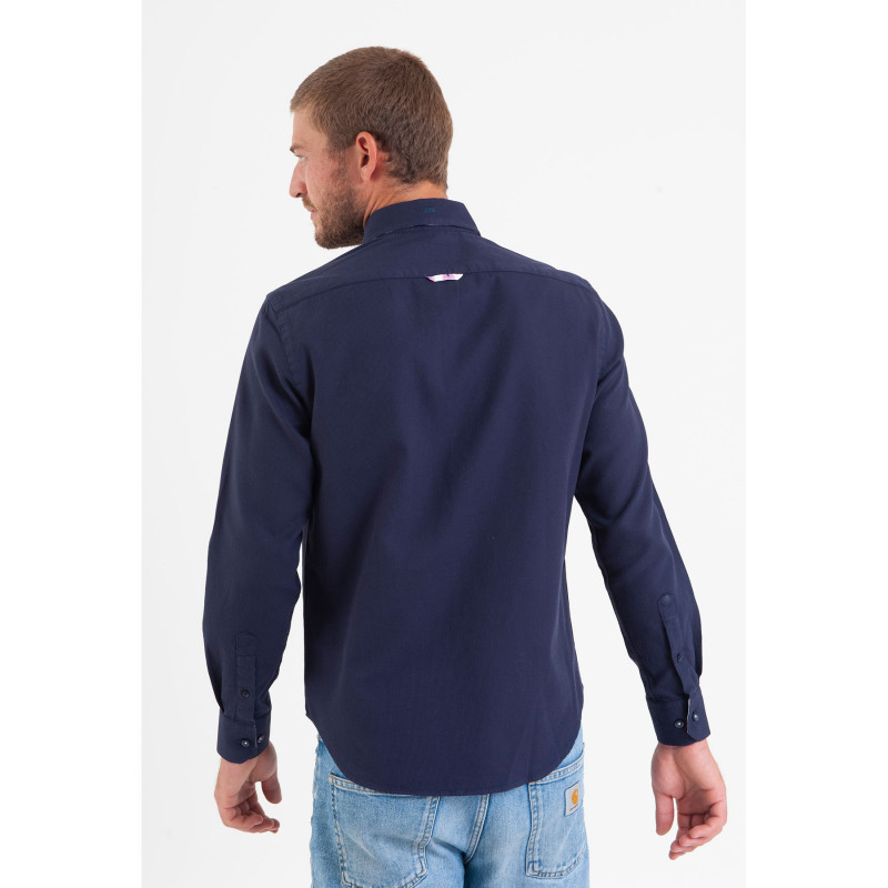 Chemise tissu fantaisie avec détails contrastés