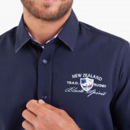Chemise tissu fantaisie avec détails contrastés