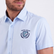 Chemise manches courtes écusson brodé