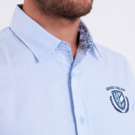 Chemise manches courtes écusson brodé
