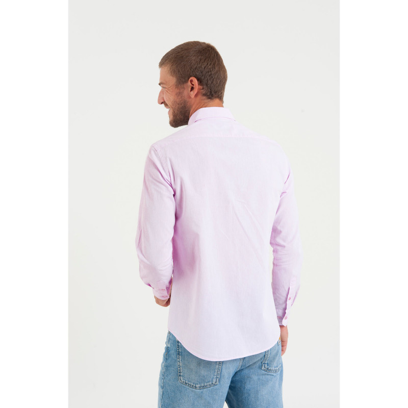 Chemise unie en coton lin