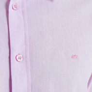 Chemise unie en coton lin
