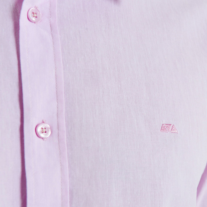 Chemise unie en coton lin