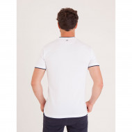 T-shirt uni avec détails popeline imprimée 