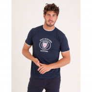 T-shirt uni avec détails popeline imprimée 