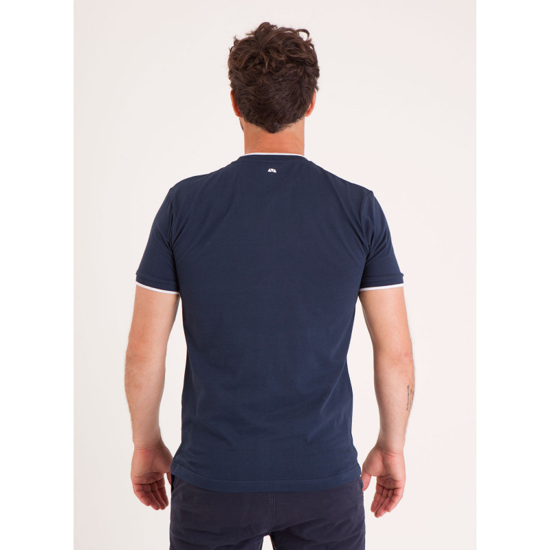 T-shirt uni avec détails popeline imprimée 