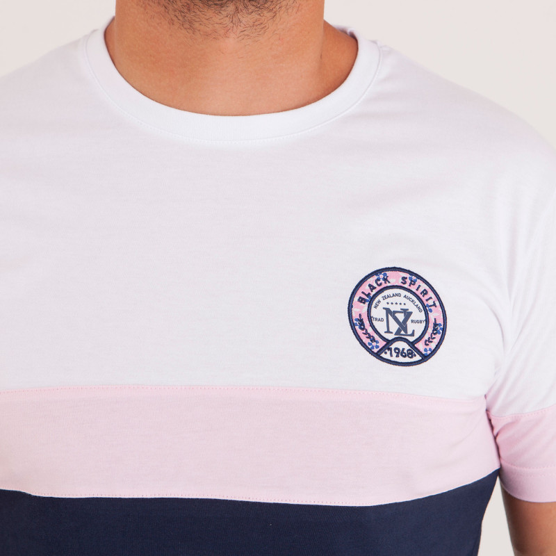T-shirt colorblock à manches assymétriques