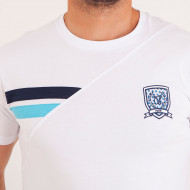 T-shirt uni à écusson brodé et empiècements