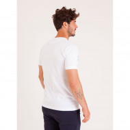 T-shirt uni à écusson brodé et empiècements