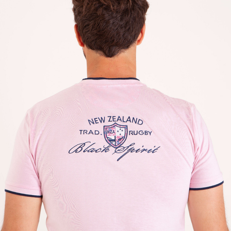 T-shirt uni à broderie au dos