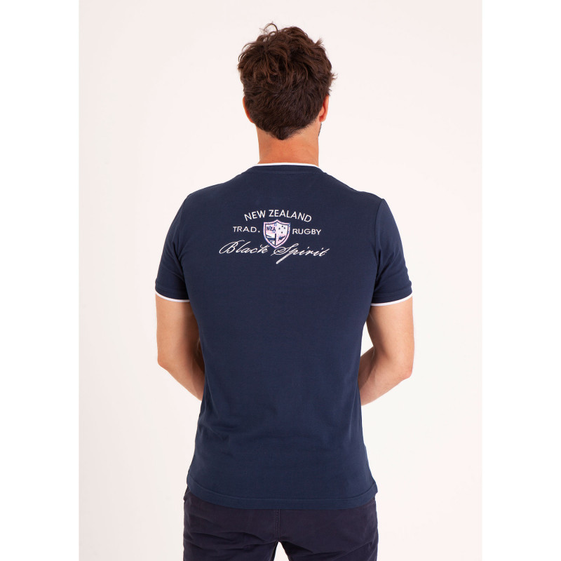 T-shirt uni à broderie au dos