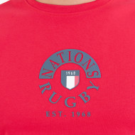 T-shirt uni print poitrine rugby nations