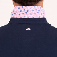 Polo uni détails col et broderies poitrine