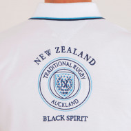Polo uni col popeline imprimée avec broderies