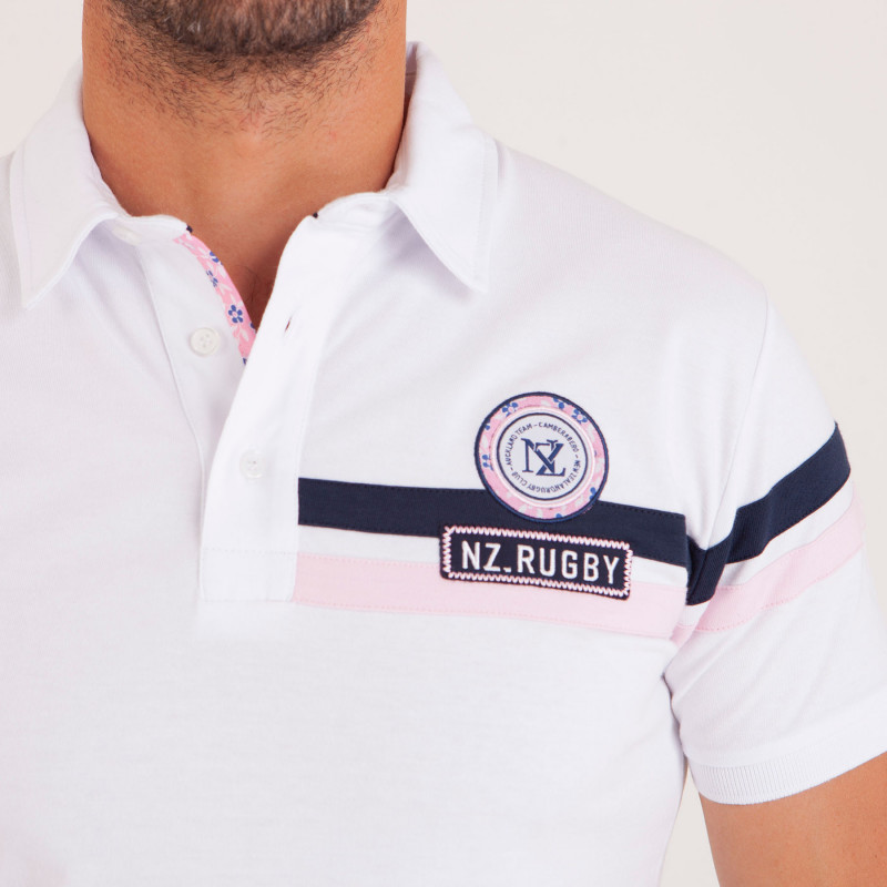 Polo manches assymétriques avec bandes