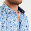 Chemise à imprimé fleuri turquoise