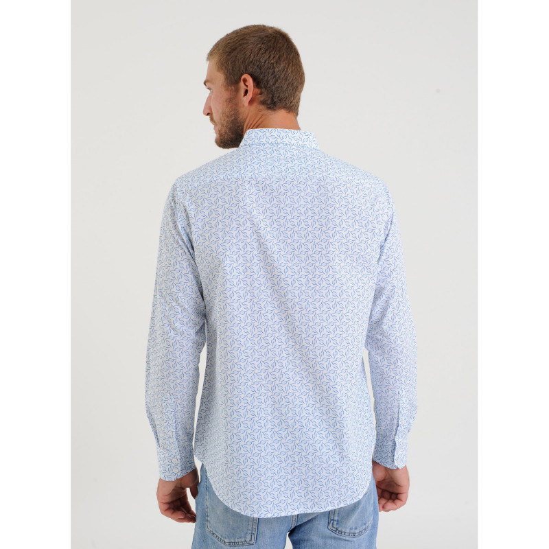 Chemise à imprimé fantaisie en popeline rayée