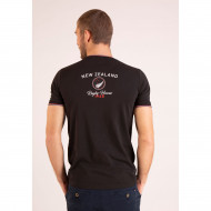 Tee-shirt uni aux bord-côtes tricolores