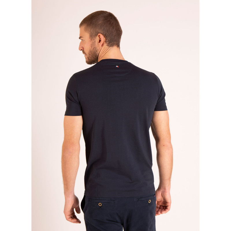 Tee-shirt uni à broderies poitrine