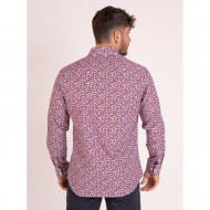 Chemise imprimée à fleurs manches longues