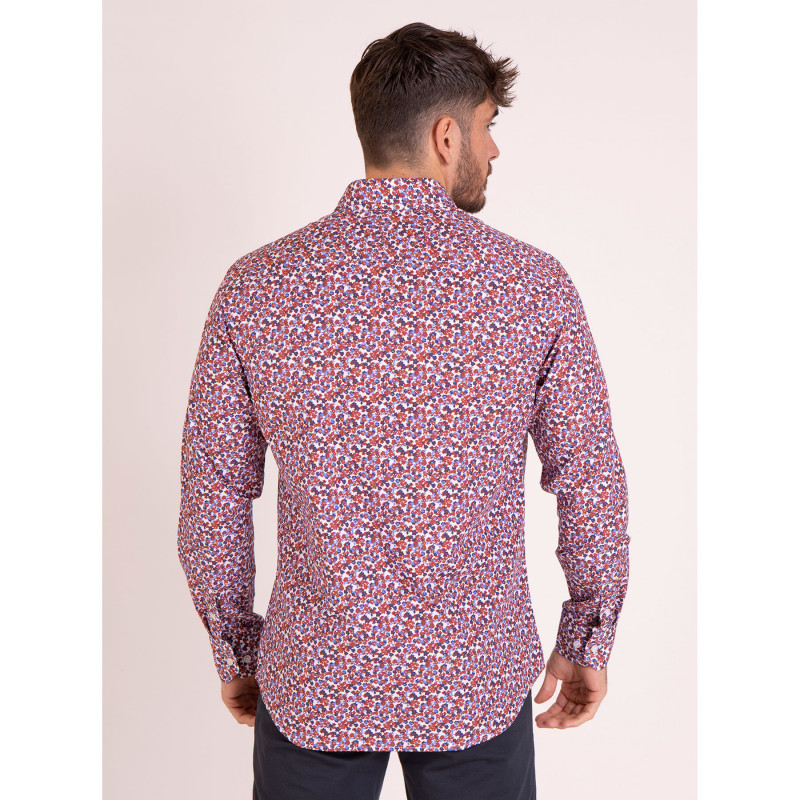 Chemise imprimée à fleurs manches longues