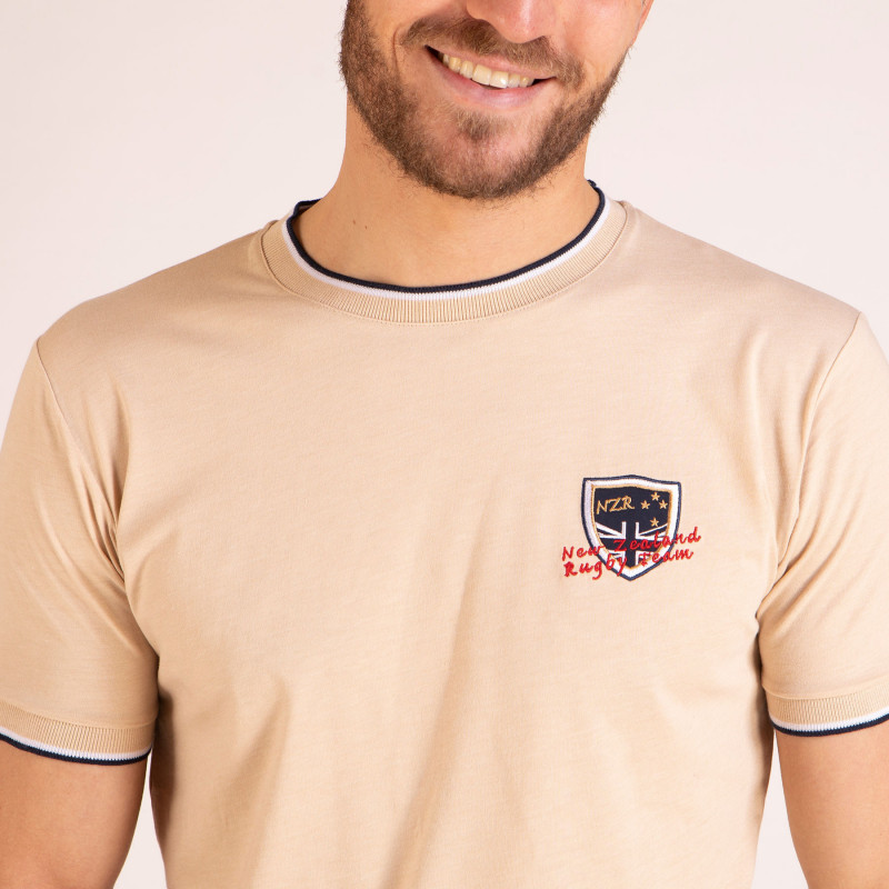 Tee-shirt uni à logo écusson
