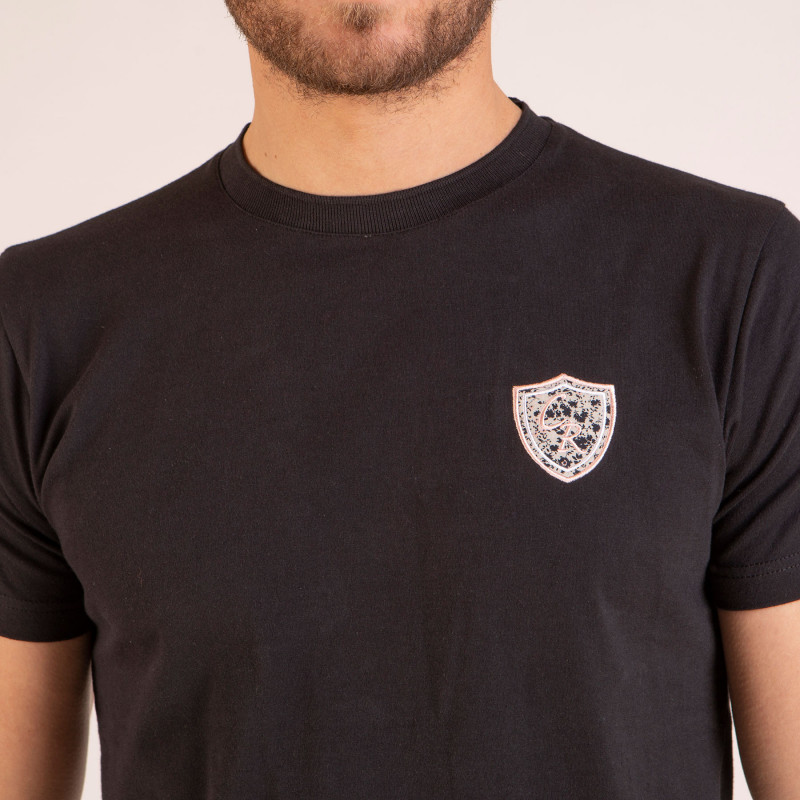 Tee-shirt uni à logo écusson et broderie 10 dos
