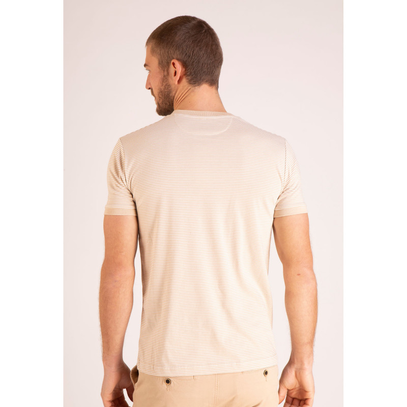 Tee-shirt manches courtes en interlock rayé