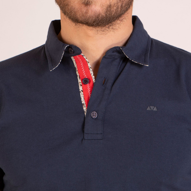 Maillot manches courtes uni avec broderie dos