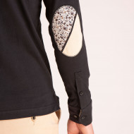 Maillot manches longues avec broderies et popeline fleurie