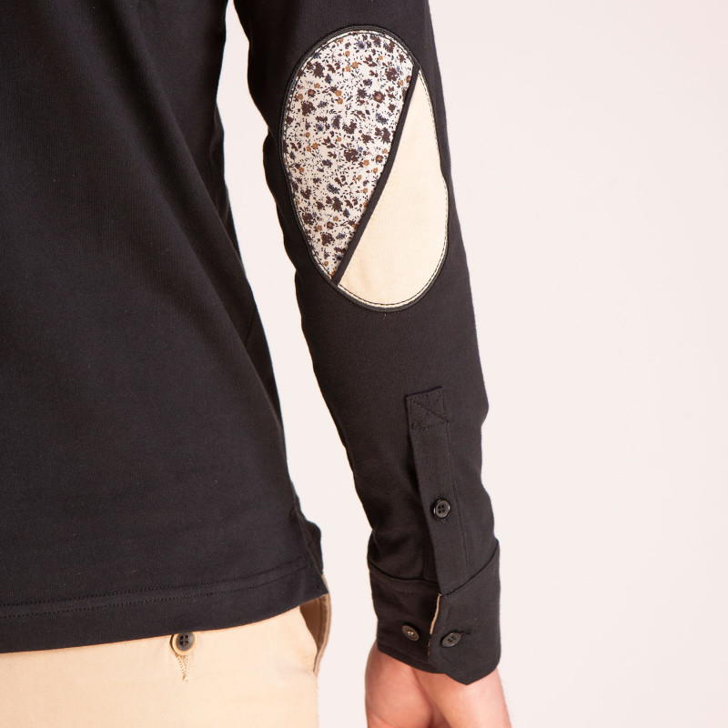 Maillot manches longues avec broderies et popeline fleurie