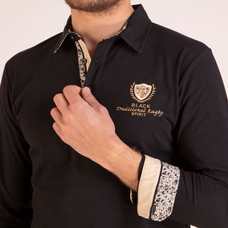 Maillot manches longues avec broderies et popeline fleurie