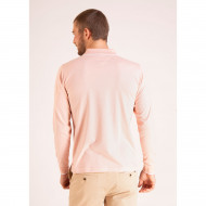 Polo uni manches longues en coton chiné