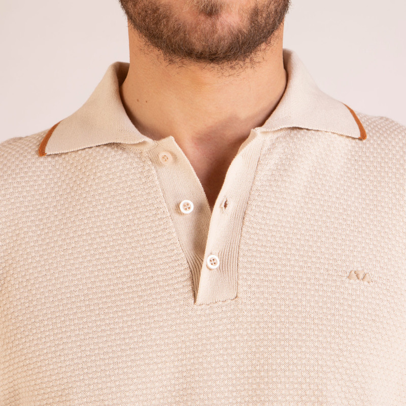 Polo manches longues tricoté