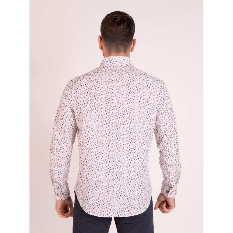Chemise manches longues en popeline imprimée