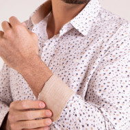 Chemise manches longues en popeline imprimée