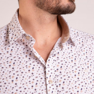 Chemise manches longues en popeline imprimée