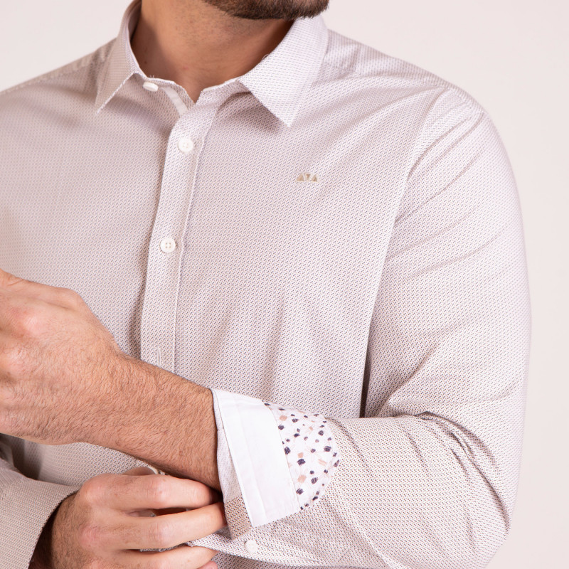 Chemise manches longues à mini motifs