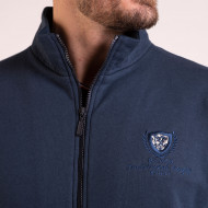 Sweat zippé marine avec broderie