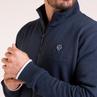 Sweat zippé marine avec broderie