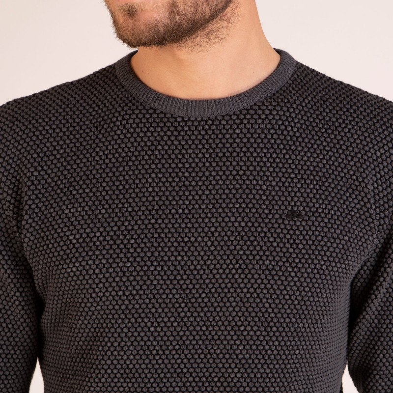 Pull uni maille fantaisie
