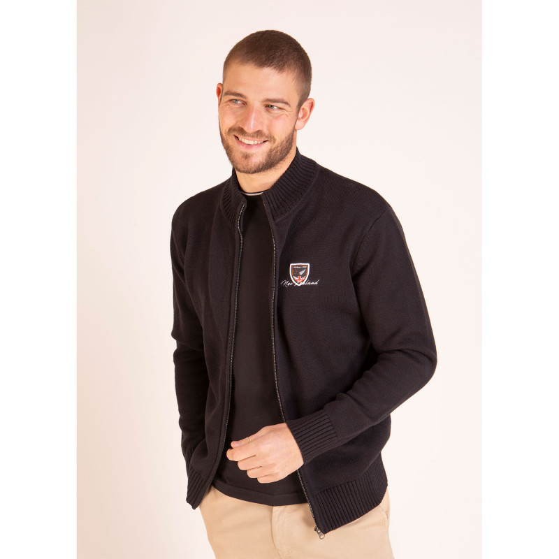 Cardigan zippé à col montant
