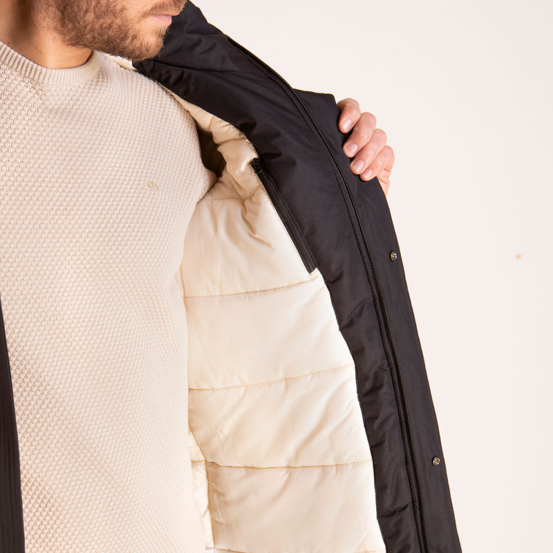Parka à capuche noir