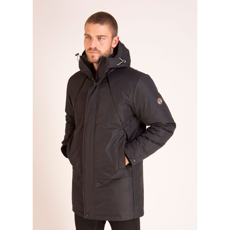 Parka à capuche noir