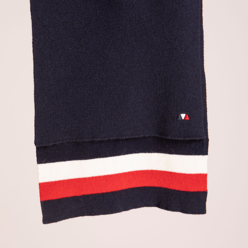 Echarpe bleu marine avec bandes tricolores