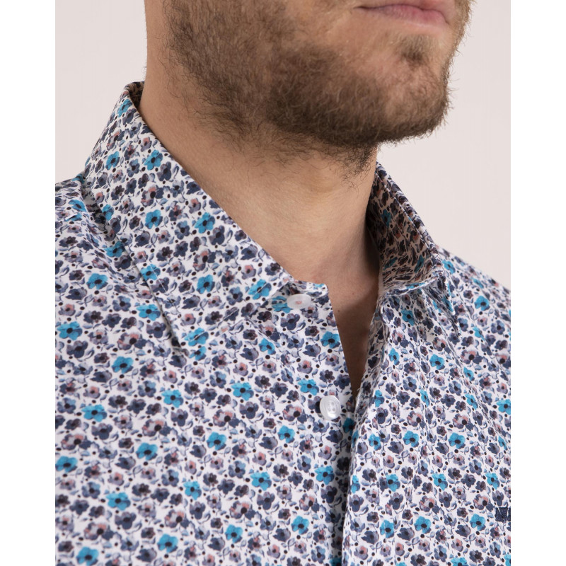 Chemise en popeline imprimée fleuri