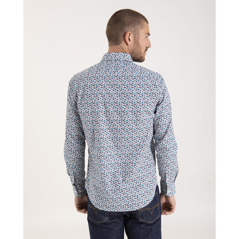 Chemise en popeline imprimée fleuri
